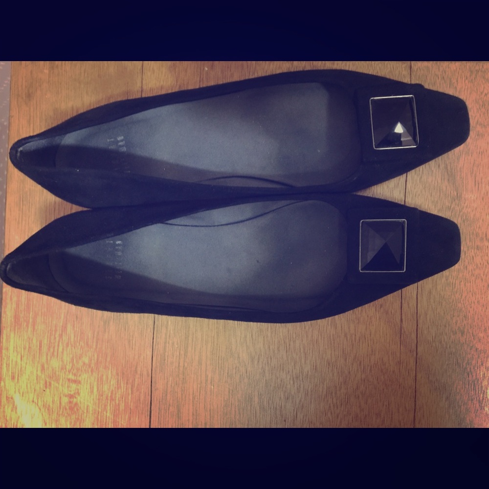 Stuart weitzman black flats size 8